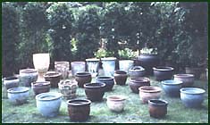 Antique-coloured pots